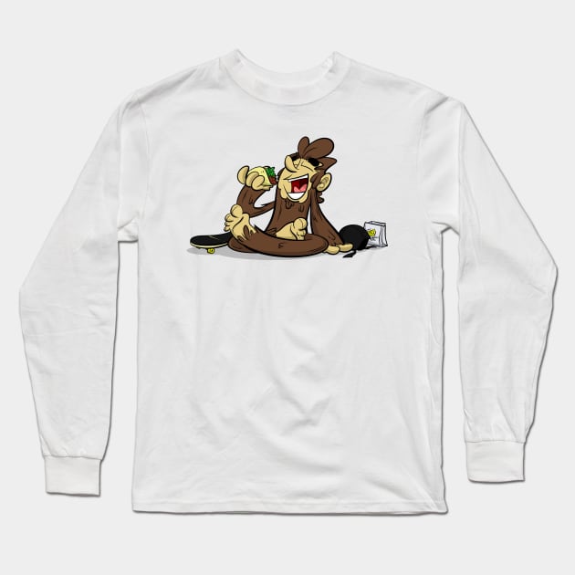 Big Foot Jones Skateboard Long Sleeve T-Shirt by geoffreymunn